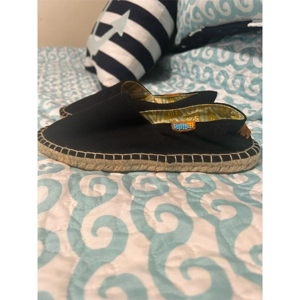 Ubuntu Life Slip-On Espadrille Flats Womens US 7W Black Cushioned Insole - Picture 4 of 9